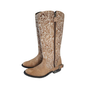 Old Gringo Boots Ivory Beige Sz 8B Cowboy Festival Summer Wedding Rare